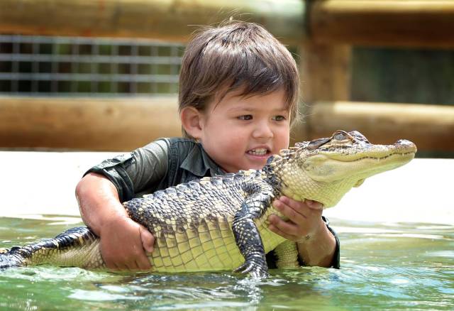 child with crocodile