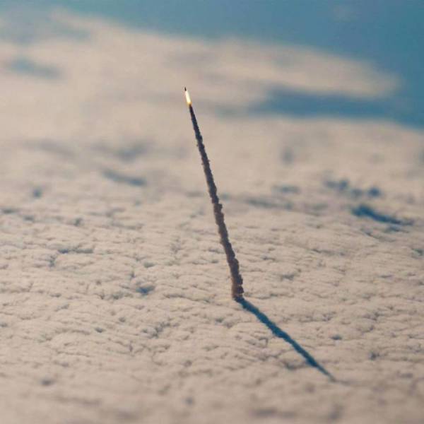 This Is A Photo NASA Took Of A Space Shuttle Leaving Our Atmosphere