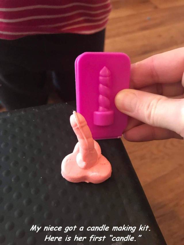very bad designs - My niece got a candle making kit. Here is her first "candle."