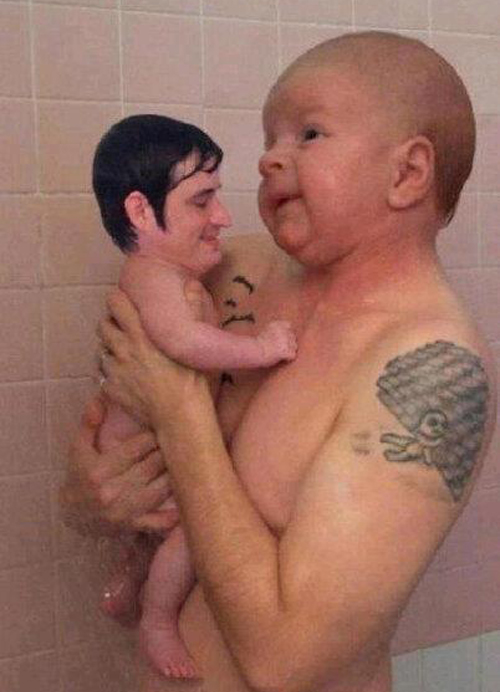 wtf dad and baby face swap