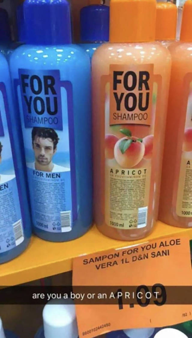 gendered products - For For You You Shampoo Shampoo For Men Apricot 1000 1000 ml Sampon For You Aloe Vera 1L D&N Sani are you a boy or an Apricot 1600102442450