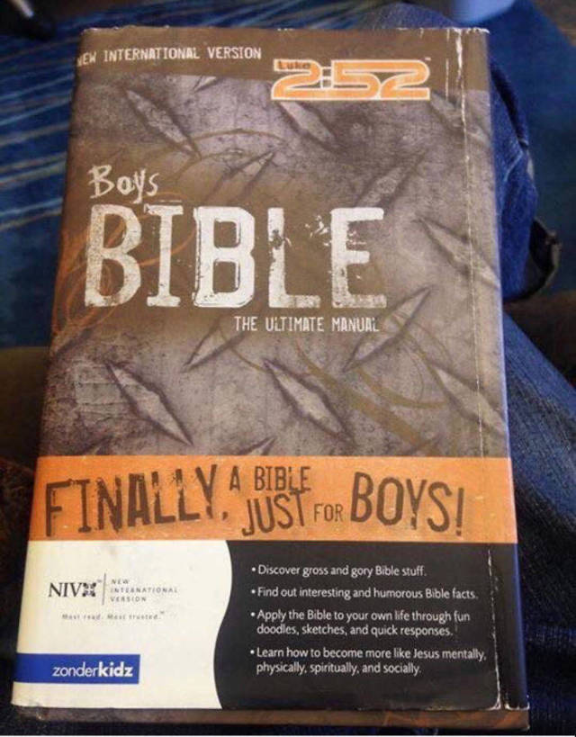 boys bible - Men International Version Boys Bible The Ultimate Manual Finally. Use For Boys! For Niv Vi Leonation Version Discover gross and gory Bible stuff. Find out interesting and humorous Bible facts. Apply the Bible to your own life through fun dood