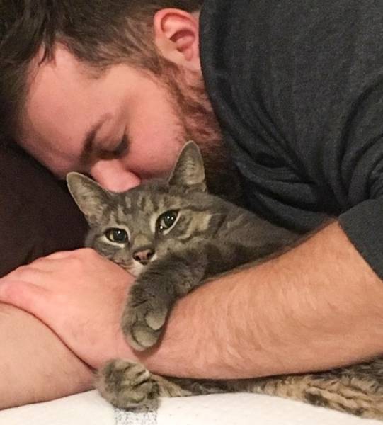 “My brother was away for a month. His kitty missed him.”