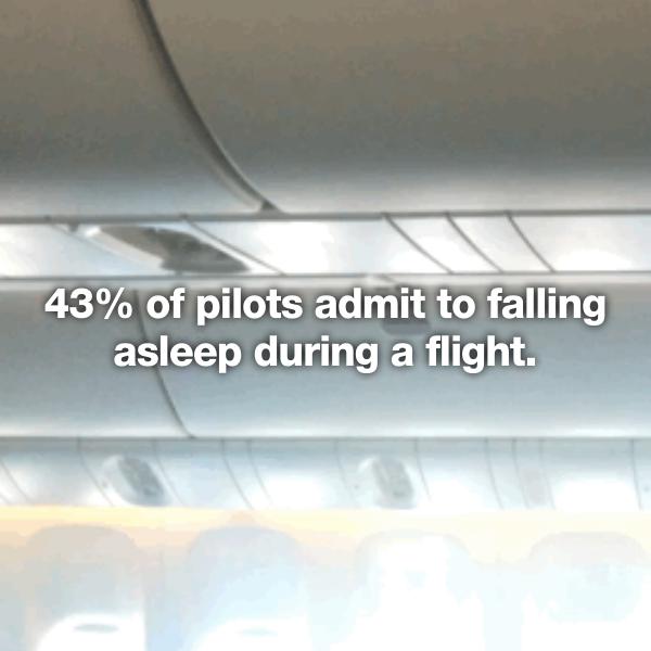 light - 43% of pilots admit to falling asleep during a flight.
