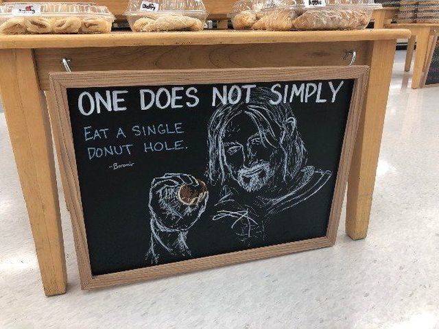 carefree funny pics of - blackboard - Agor One Does Not Simply Eat A Single Donut Hole. Boromir