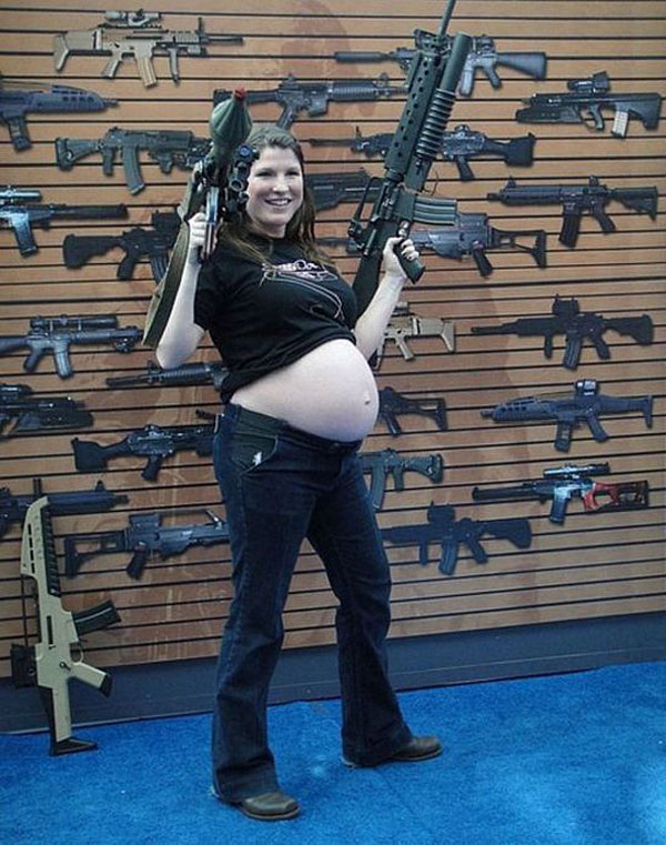 pregnant woman with gun