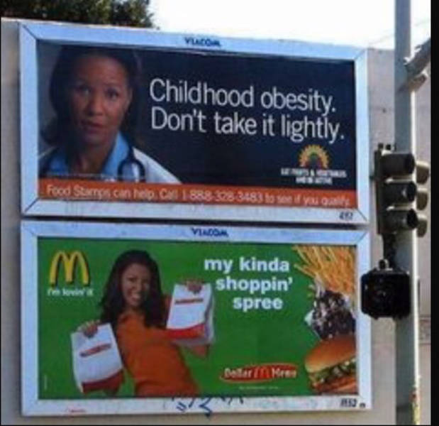 unfortunate ad placements - Childhood obesity. Don't take it lightly. Food ScanCTER 3 my kinda shoppin' spree