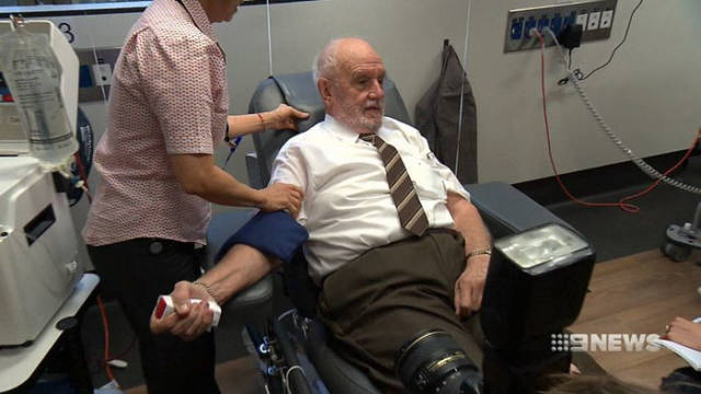 Australian Red Cross Blood Service estimates that Harrison saved 2.4 million lives