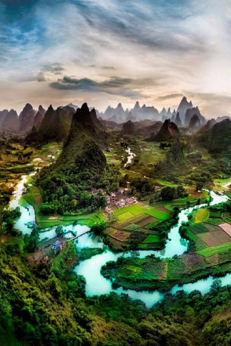 This photo of a village in China looks like something out of a dream.