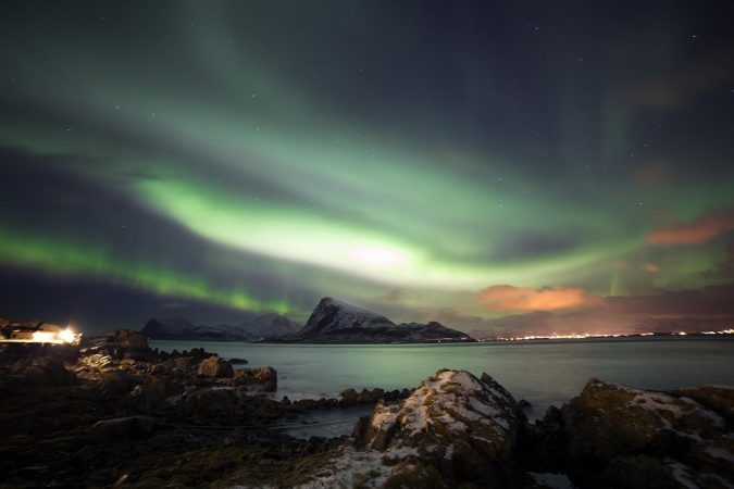 The Lofoten Island in Norway have a perfect view of the Northern Lights