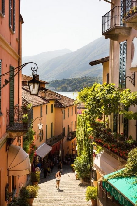 A side street in Bellagio, Italy looks perfectly inviting.