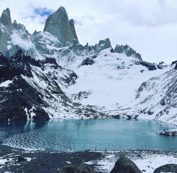 This amazing but chilly-looking lake is located by Monte Fitz Roy in Argentina.