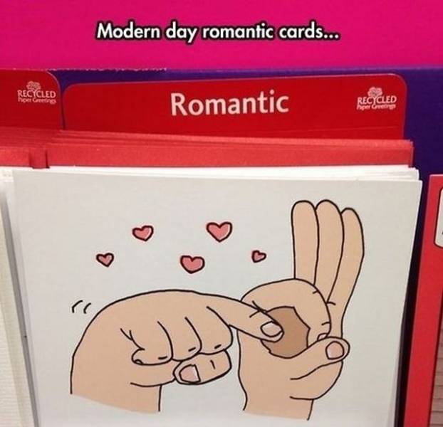funny romantics - Modern day romantic cards... Recycled Romantic Recycled Cos