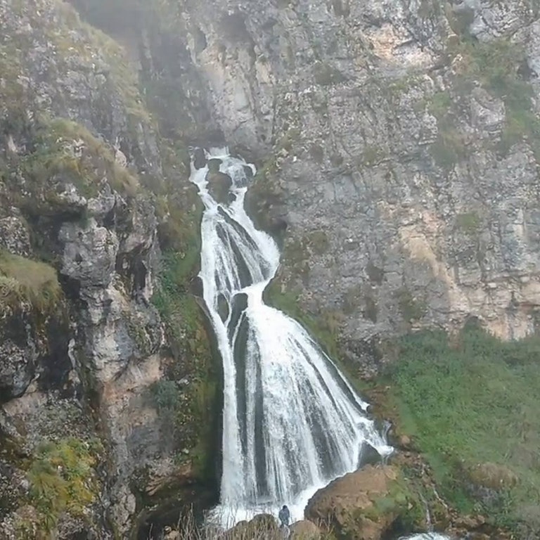 Waterfall looks like a girl in a wedding dress