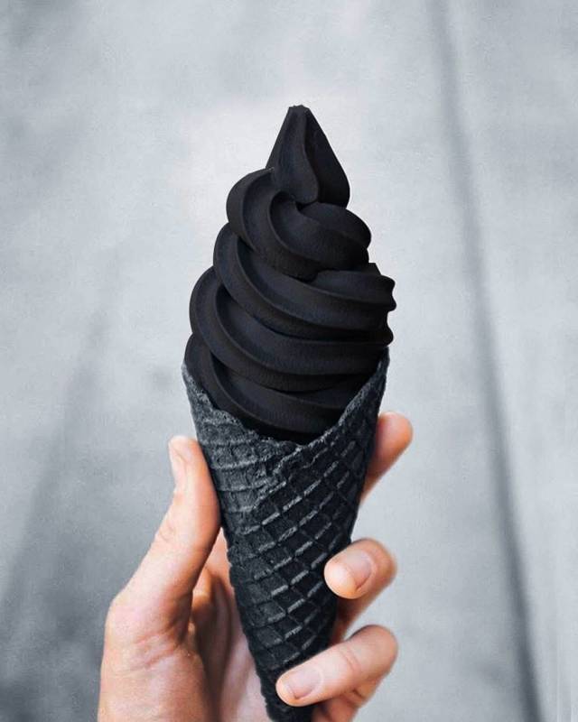 aesthetic black ice cream