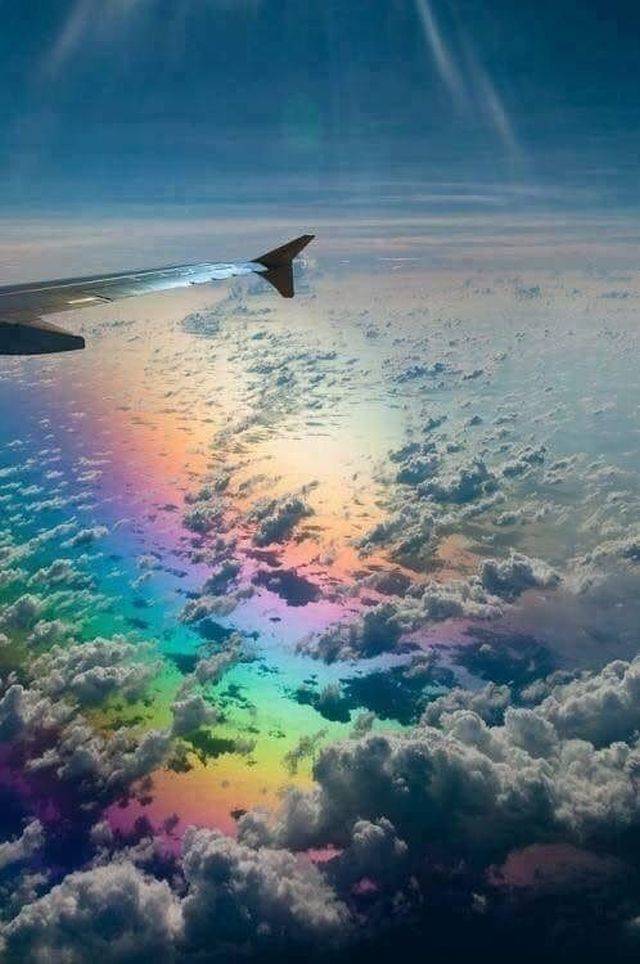 rainbow from above the clouds