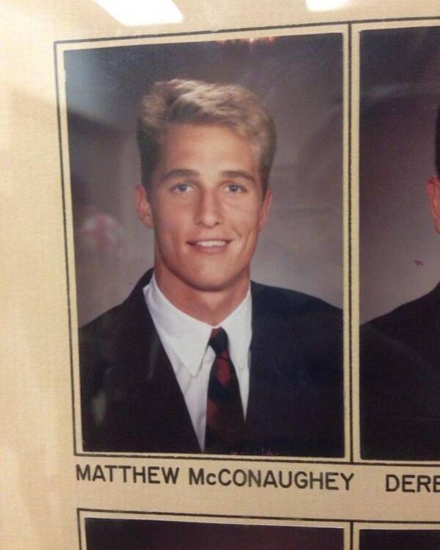 Young Matthew McConaughey was voted his school’s most handsome student.