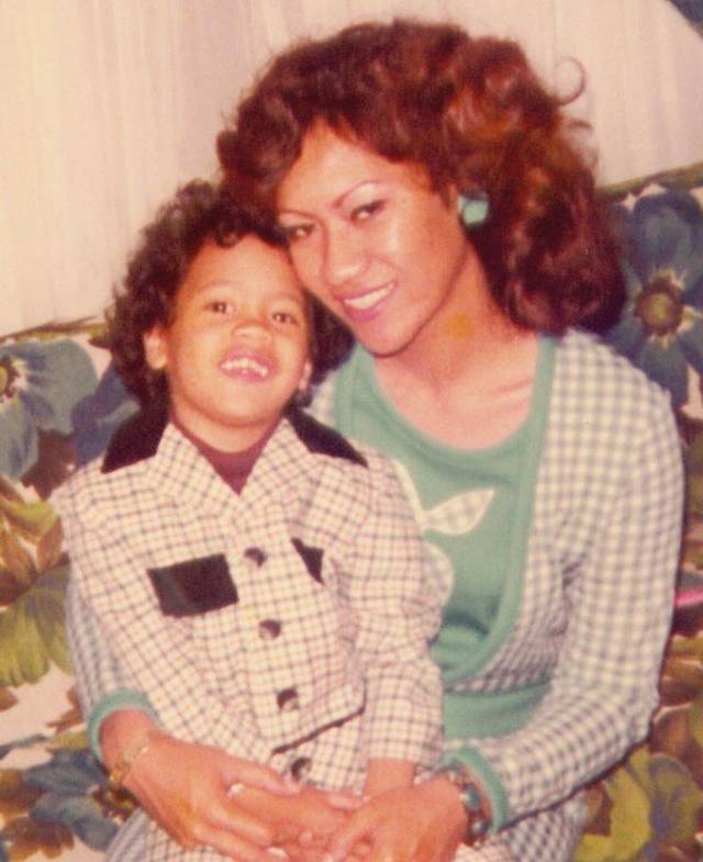 Dwayne Johnson with his mom, before he became The Rock