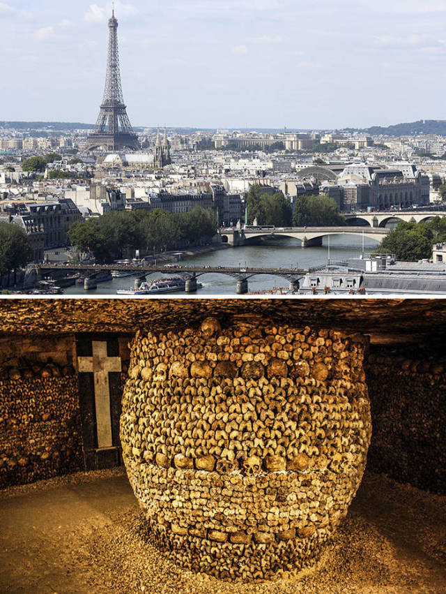The Catacombs, Paris-One of the best known mysterious and scary places from all around the world are the Catacombs of Paris. What was first built as a tunnel network to consolidate Paris’ stone mines became a storage for 6 million dead bodies at the end of XVIIIth century. Even though a very small part of these tunnels is open to the public, where you can see thousands of bones and skulls stacked together, 99% of the 170-mile long maze is forbidden to enter because getting lost there is almost a guarantee. Yet that does not stop people and mysterious secret society members from finding their ways into these places and making trouble for the special Catacomb Police Force, the Cataflics.