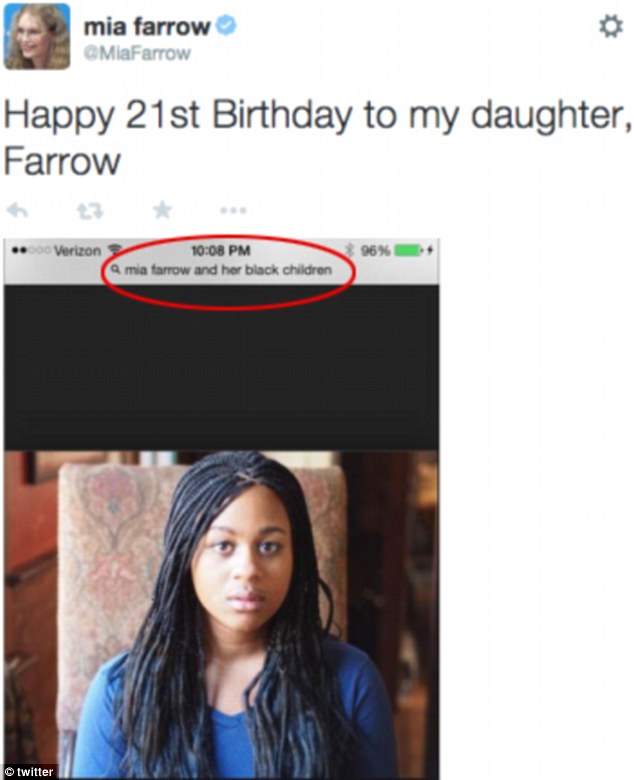 mia farrow and her black children - mia farrow Mia Farrow Happy 21st Birthday to my daughter, Farrow Verizon 96% mia farrow and her black children twitter