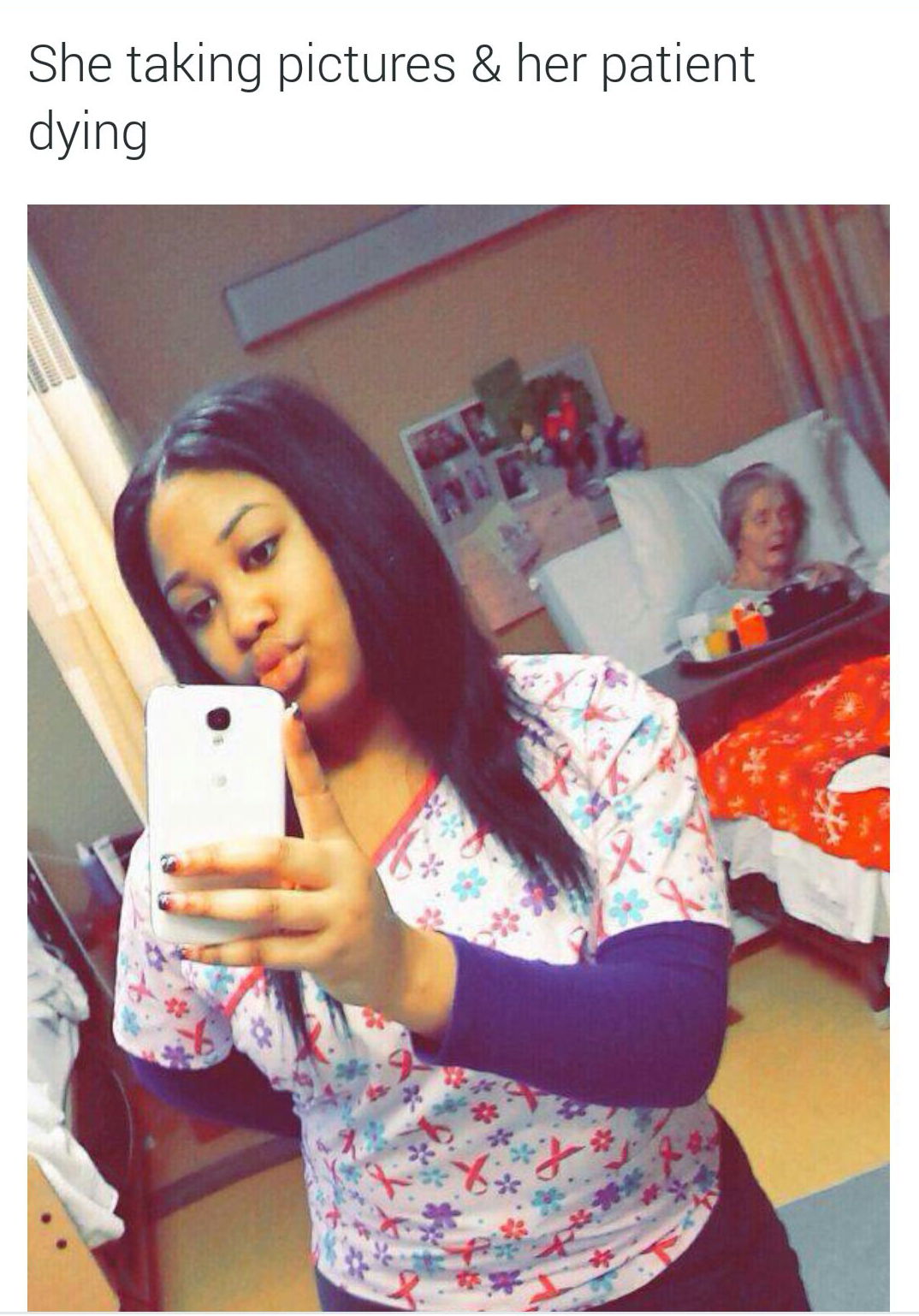 funny twitter - She taking pictures & her patient dying