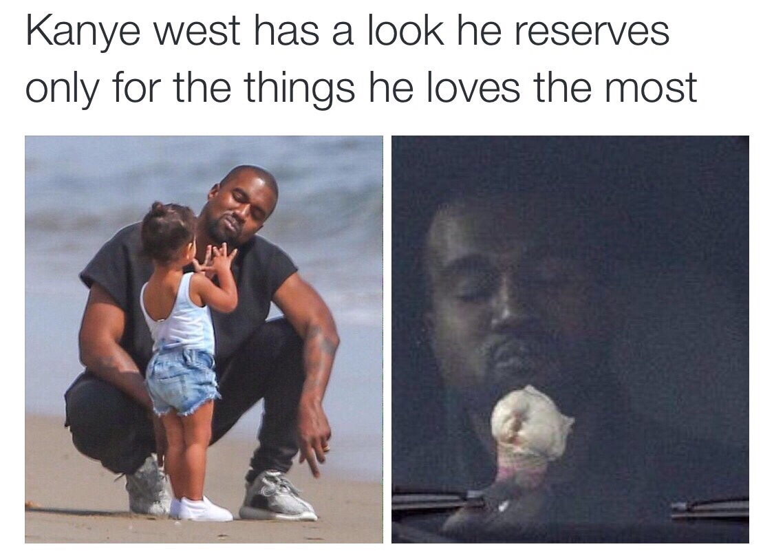 kanye west with his daughter - Kanye west has a look he reserves only for the things he loves the most