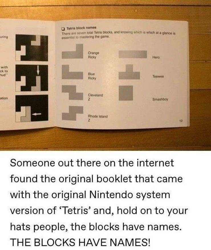 tetris block names - Tetris block nomes Thar arasven total Tetris blocks, and knowing which is which at a glance essential to mastering the gam. uring Orange Ricky Hero with ck to nud Blue Ricky Toowee Cleveland ation Smashboy Rhode Island Someone out the