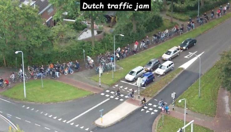 random pics - bicycle traffic jam wageningen - Dutch traffic jam