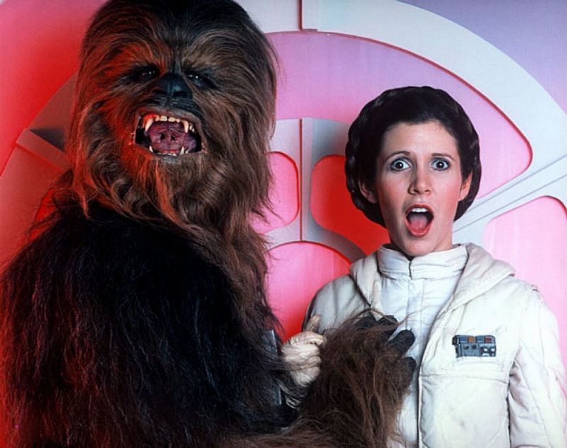 fascinating photos - carrie fisher chewbacca