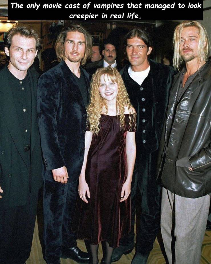 kirsten dunst brad pitt tom cruise - The only movie cast of vampires that managed to look creepier in real life.