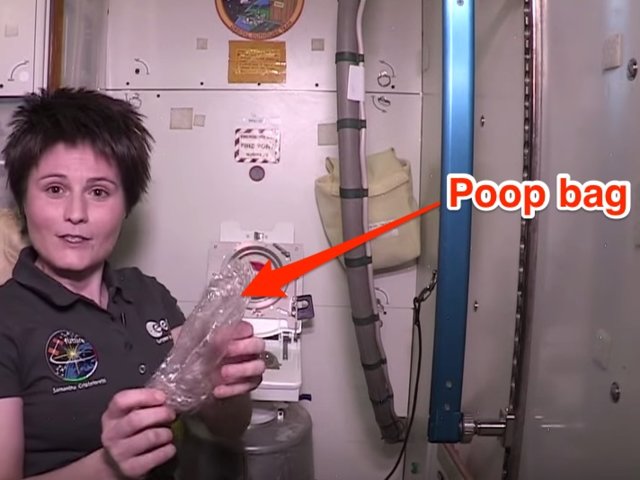 do astronauts pee and poop in space - Poop bag