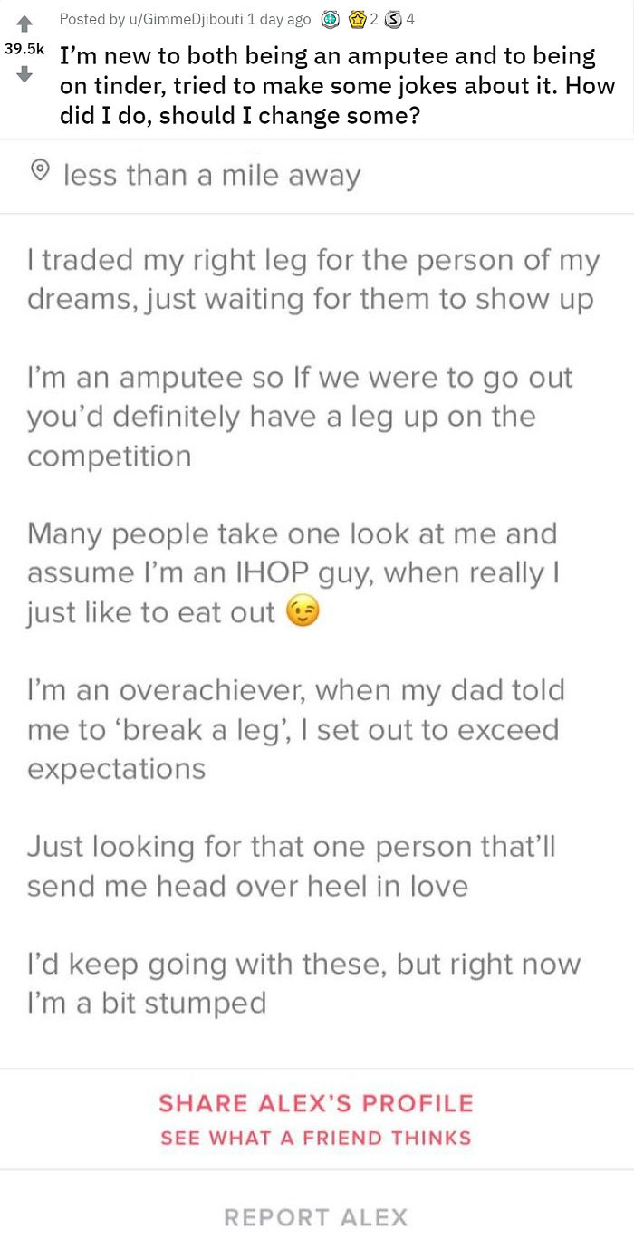 12 Tinder Users Who Have Lost Their Limbs