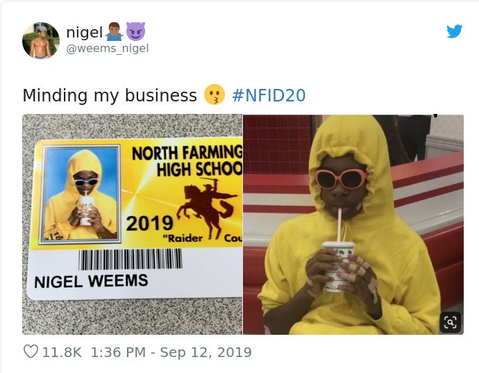 nigel Minding my business. North Farming High Schoo 2019