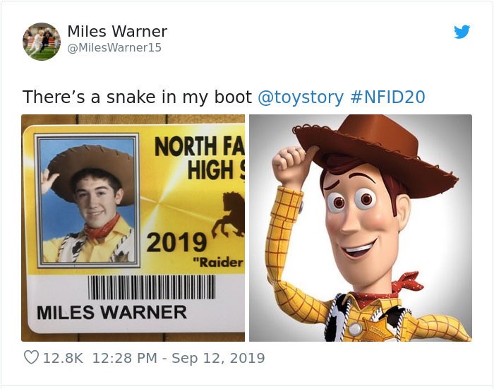 toy story 3 - Miles Warner There's a snake in my boot North Fa High 2019