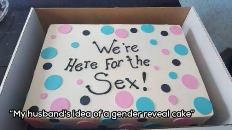sugar cake - We're Here For the Sex! "My husband's idea of a gender reveal cake