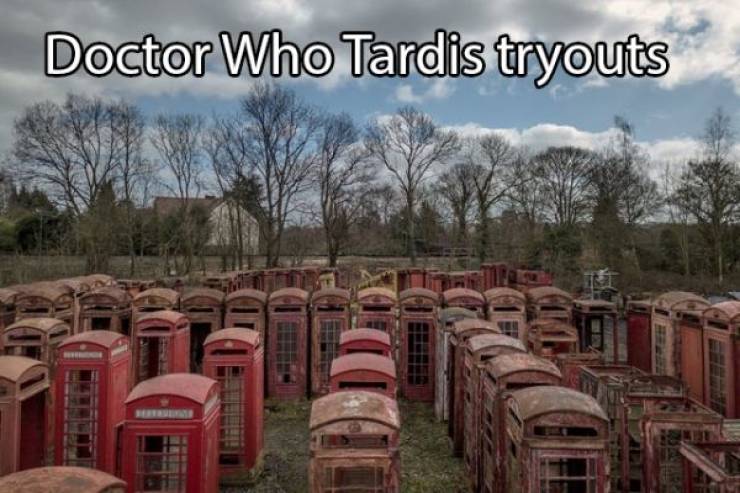 english phone booth graveyard - Doctor Who Tardis tryouts