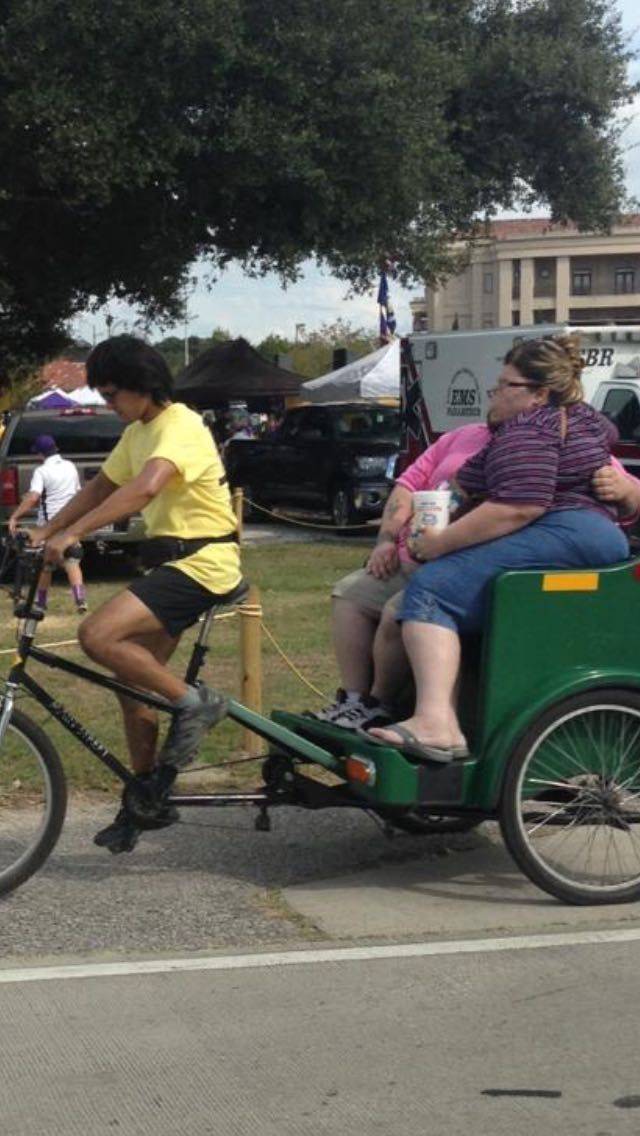 fat lady in rickshaw