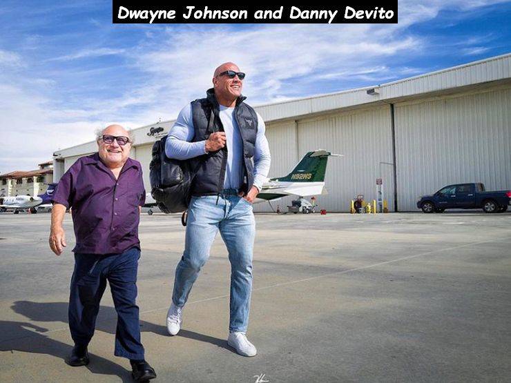 Dwayne Johnson and Danny Devito