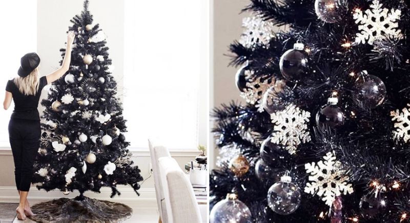 black christmas tree decorations