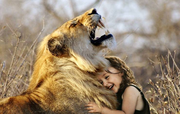 lion and girl