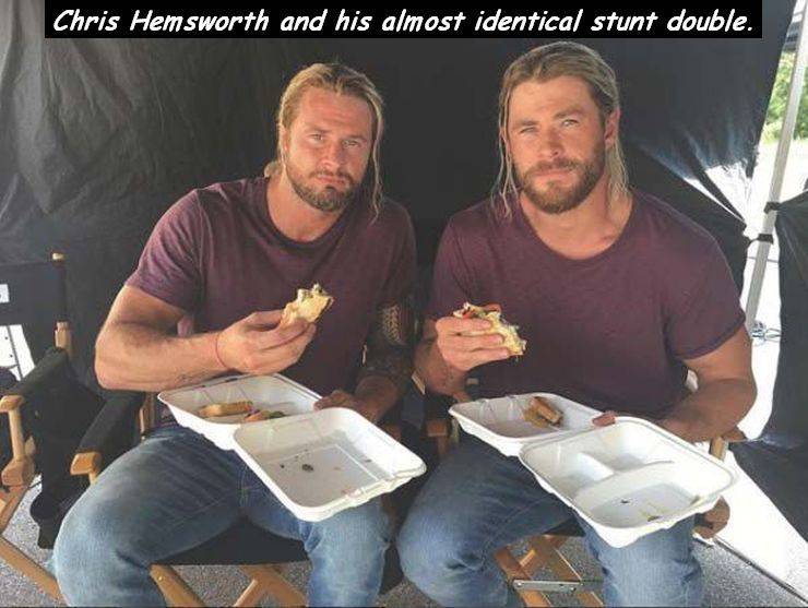 chris hemsworth stunt double - Chris Hemsworth and his almost identical stunt double.