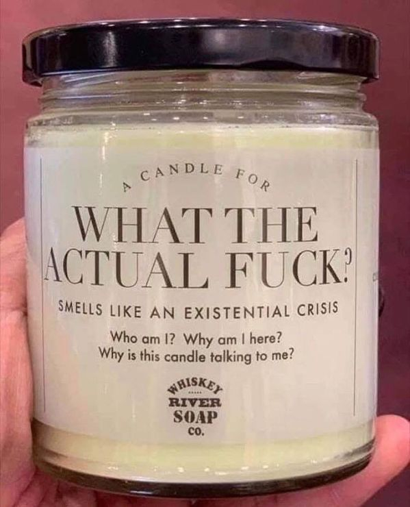 azeem name - Dle For I Candle What The Actual Fuck Smells An Existential Crisis Who am I? Why am I here? Why is this candle talking to me? Thiskey River Soap co.