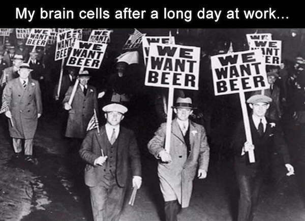 prohibition in the 1920 - My brain cells after a long day at work... Nini W To Tu Want Beer One W Bel Want Dybeer We Nwe Want Beer Beer