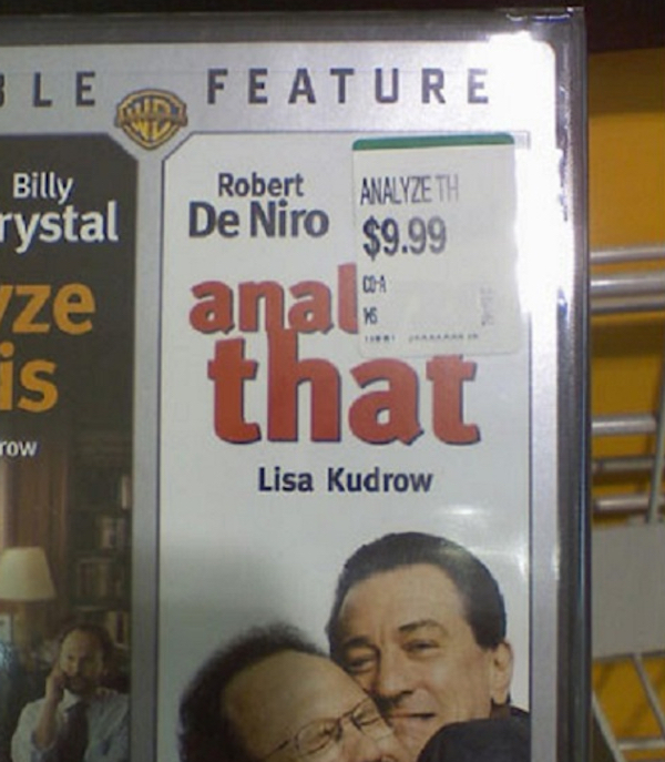 funny price tag placement - Feature Robert Analyzeth De Niro $9.99 Billy rystal ze anal that row Lisa Kudrow