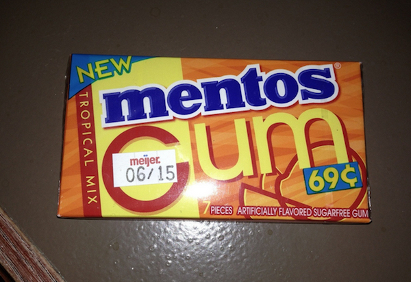 funny sticker placement - New mentos Tropical Mix Guna meijer 0615 Pieces Artificially Flavored Sugarfree Gum