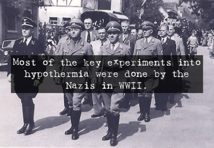 someone named eva - 2 Most of the key experiments into hypothermia were done by the Nazis in Wwii.