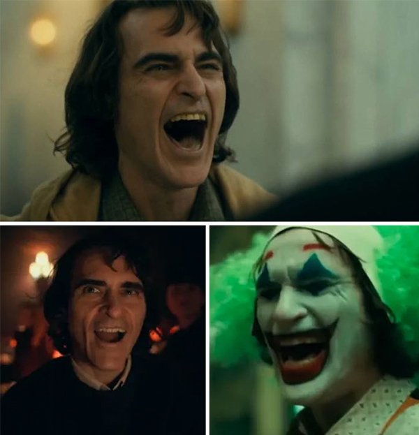 There are at least three different laughs the Joker does: the “affliction” laugh, the “one of the guys” laugh, and then the “authentic joy” laugh at the end.