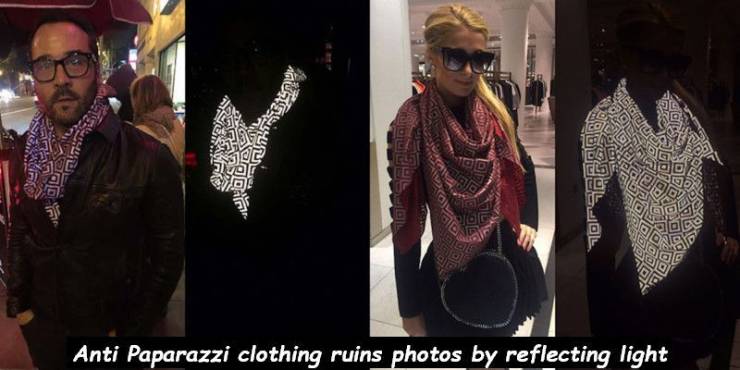 anti paparazzi scarf - Anti Paparazzi clothing ruins photos by reflecting light