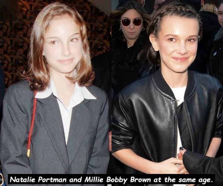 natalie portman and millie bobby brown - Natalie Portman and Millie Bobby Brown at the same age.