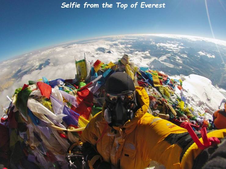 everest flat earth - Selfie from the Top of Everest